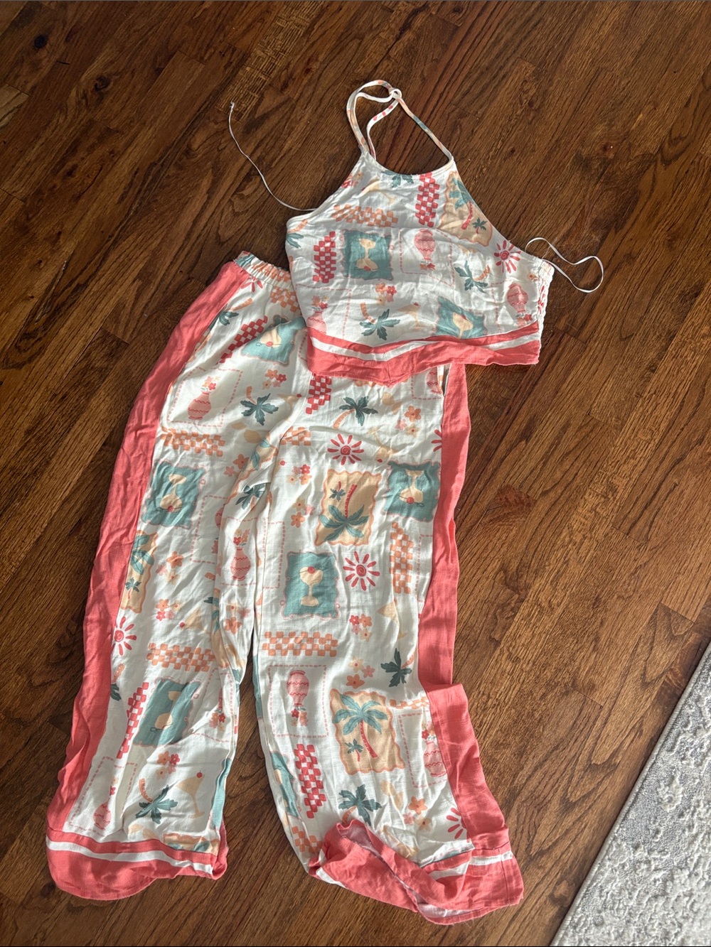 Sienna Sky Coral & Aqua Printed Jumpsuit
